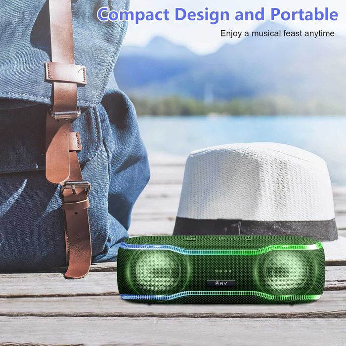 Głośnik bezprzewodowy AY AY-SPKF10 LED IPX7 BLUETOOTH 5.3 zielony