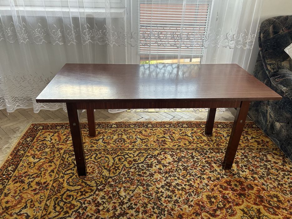 Drewniana ława, ława kawowa w stylu PRL, stolik kawowy