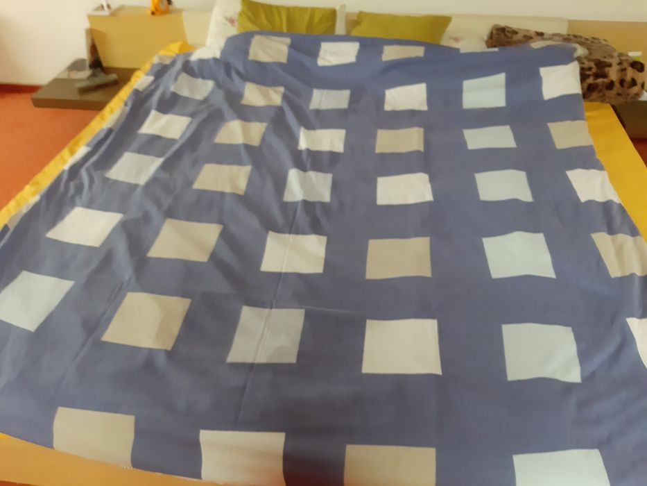 Poszewka pościel bawełna vintage boho kwadraty ikea home kolekcja nieb