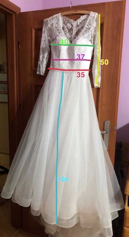 Suknia ślubna Margarett + welon | 36-38 | 162+10cm