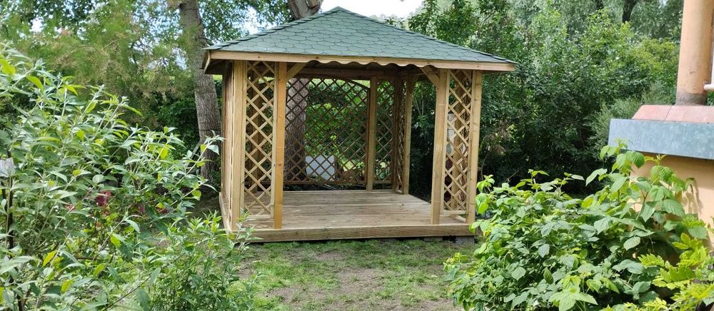 Altana drewniana ogrodowa Marysia 300 x 300 cm Słupy 7 x 7 cm