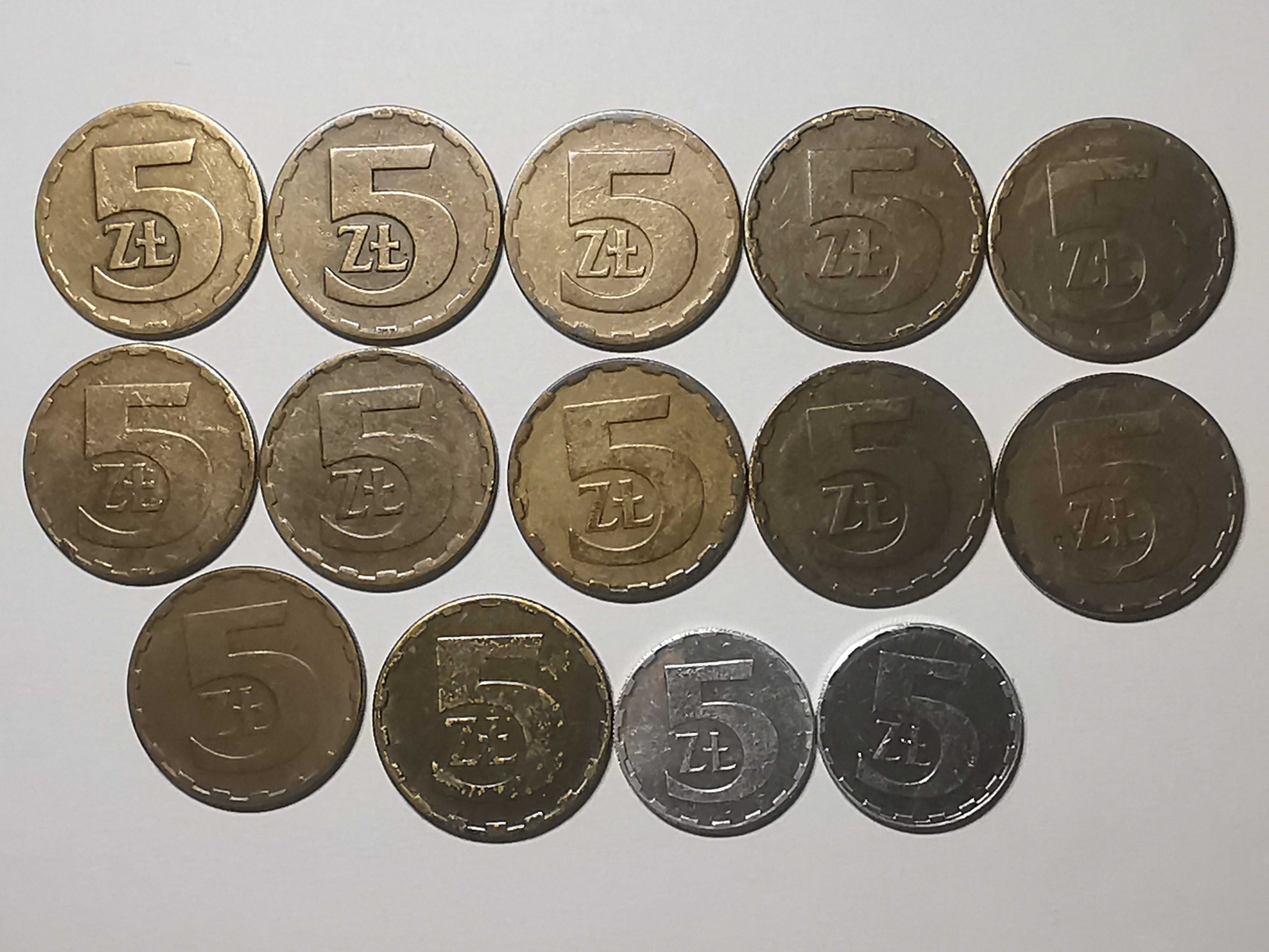 Monety 5 złotych od 1975 do 1990r.