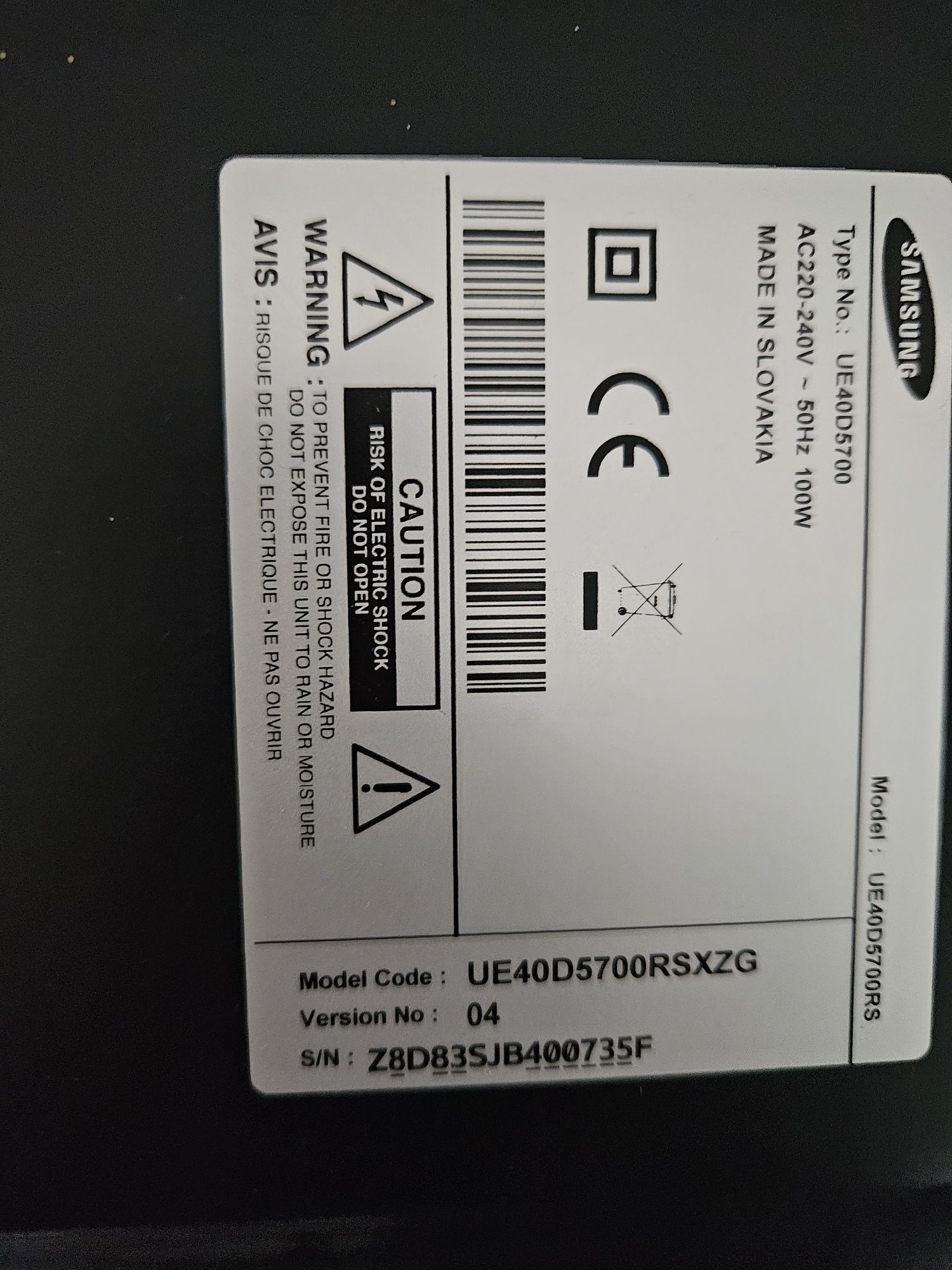 Tv samsung eu40d5700