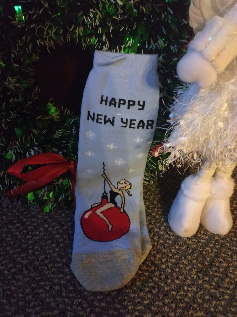 Теплі носочки з новорічним принтом