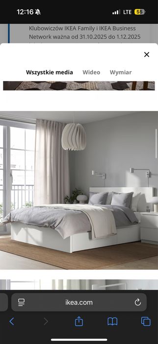 Łóżko / rama łóżka 120x200 ikea malm