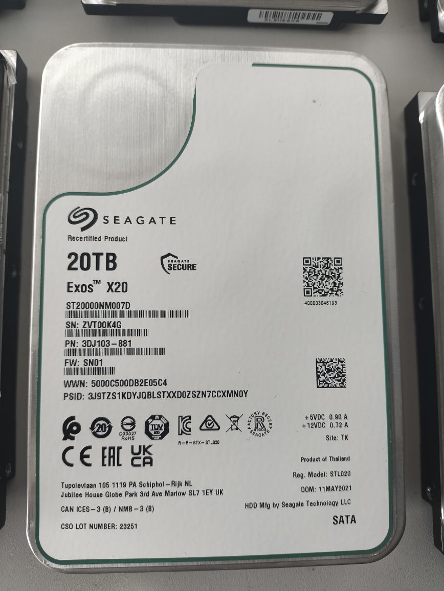 Жёсткий диск HDD Seagate exos 16 TB в наличии 1 шт