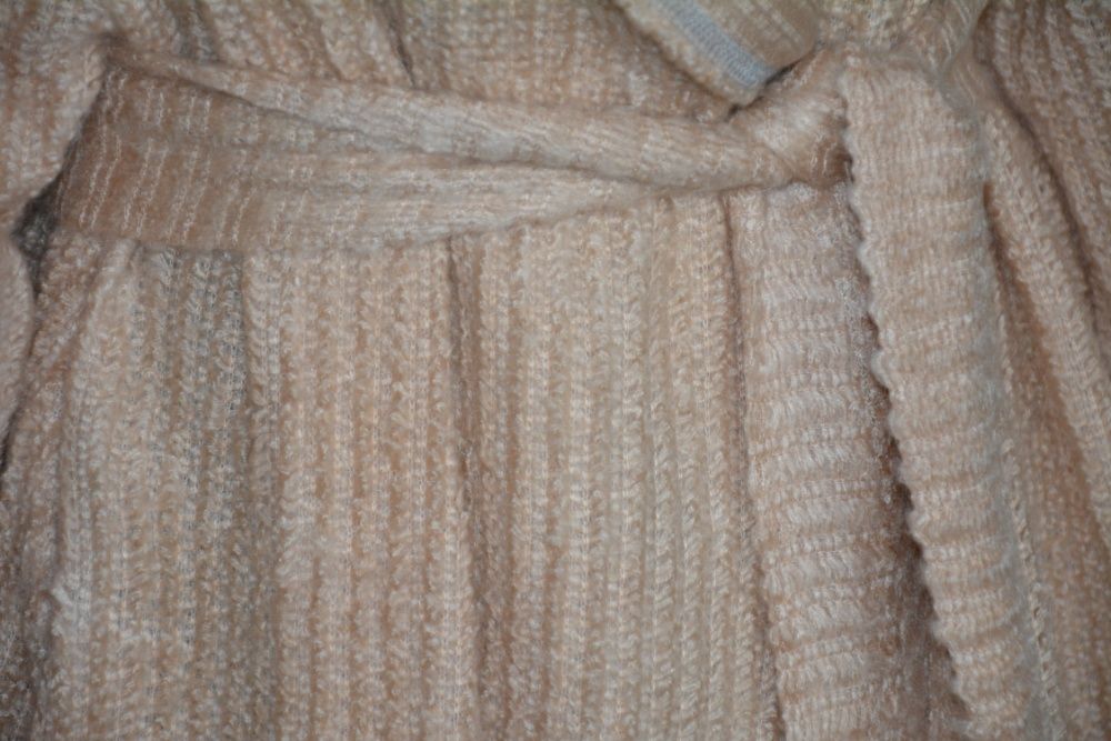 46-52 beżowy długi sweter oversize maxi beż płaszcz