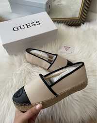 Guess espadryle damskie buty beżowe czarne 4