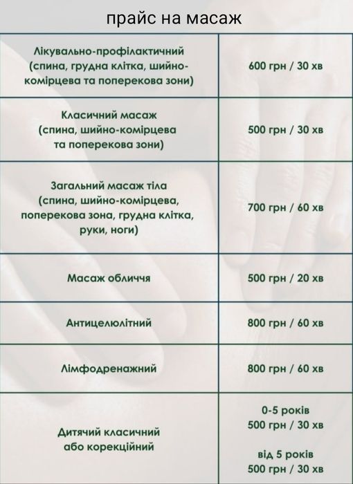 Професійний лікувальний масаж .Кропивницький