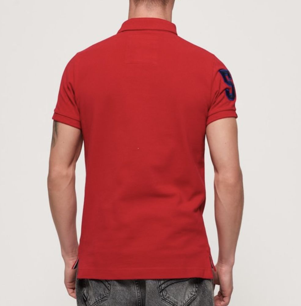 Мужская красная футболка поло  Superdry XL оригинал тениска