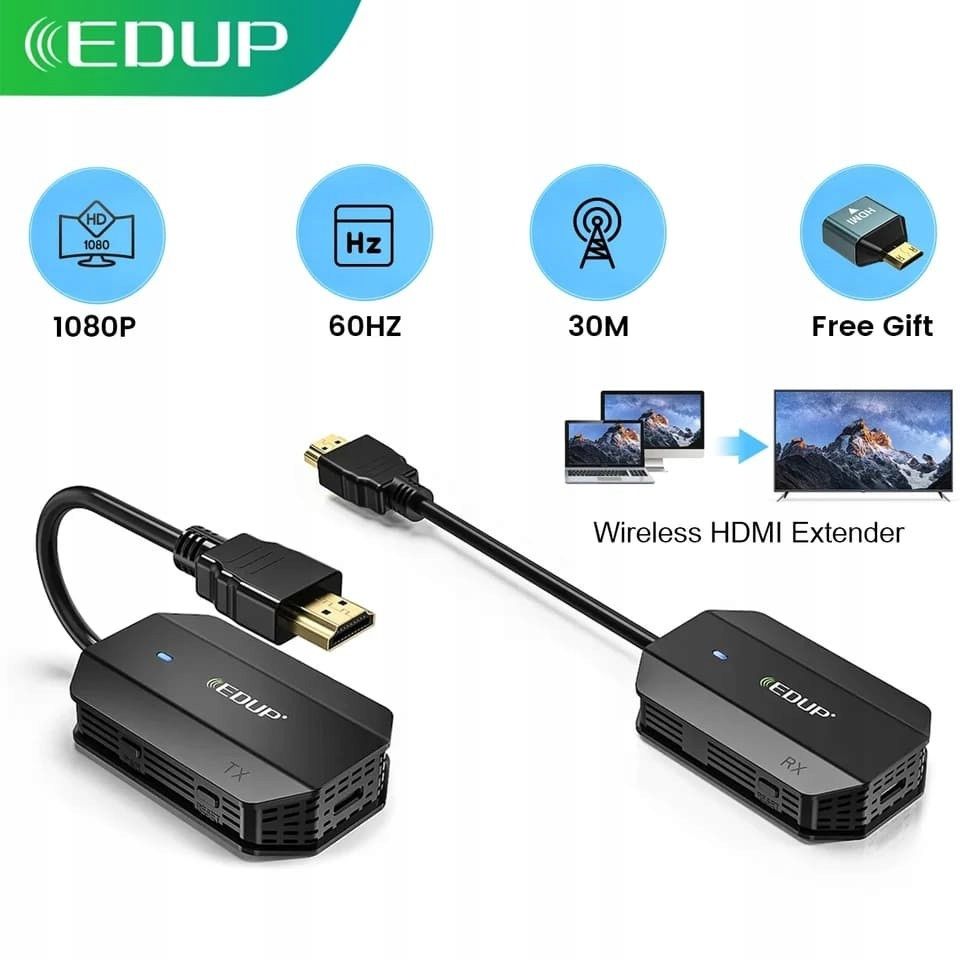 Bezprzewodowy Transmiter HDMI EDUP FullHD 1080p 60Hz Adapter HDM