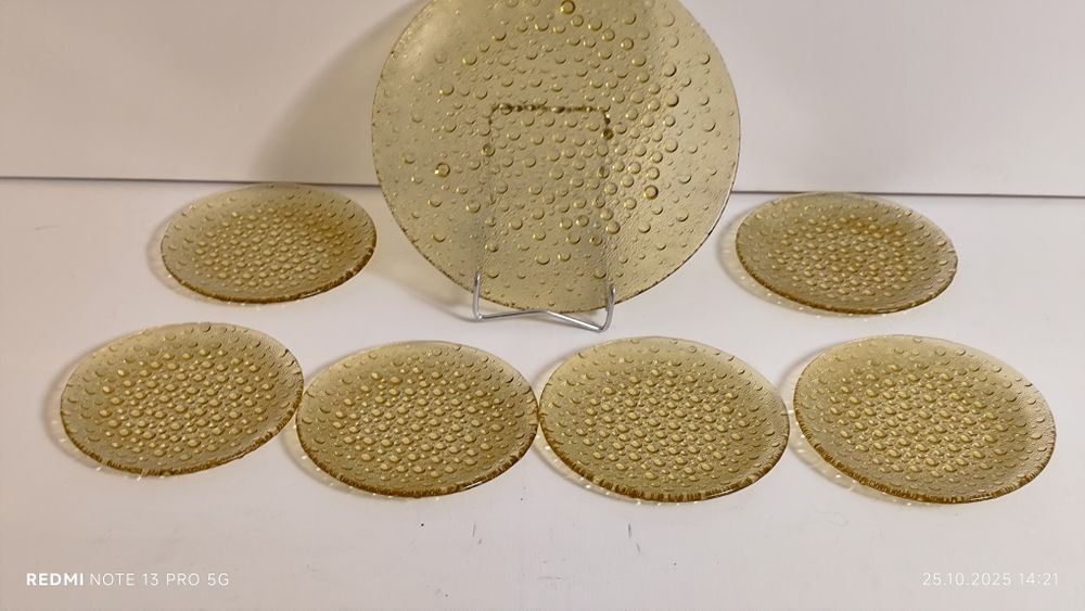 Talerze ASTEROID DROST Szkło Ząbkowice komplet