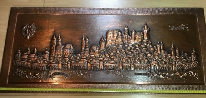 Vista da cidade de Nuremberg em cobre
