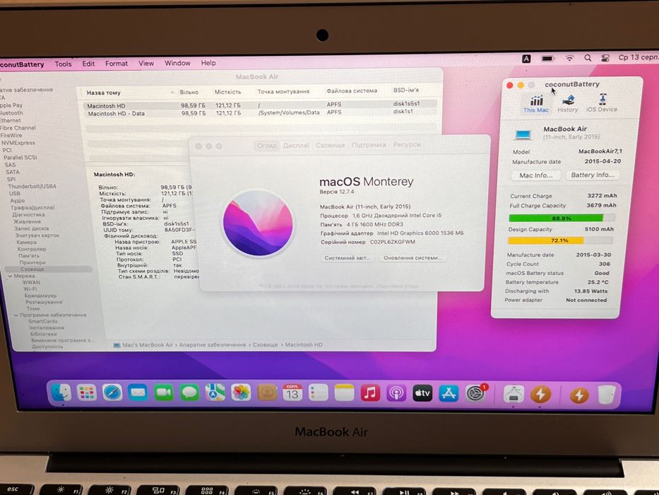  MacBook Air 11” A1465 (2015) • i5 • 4GB RAM • 120GB SSD #40