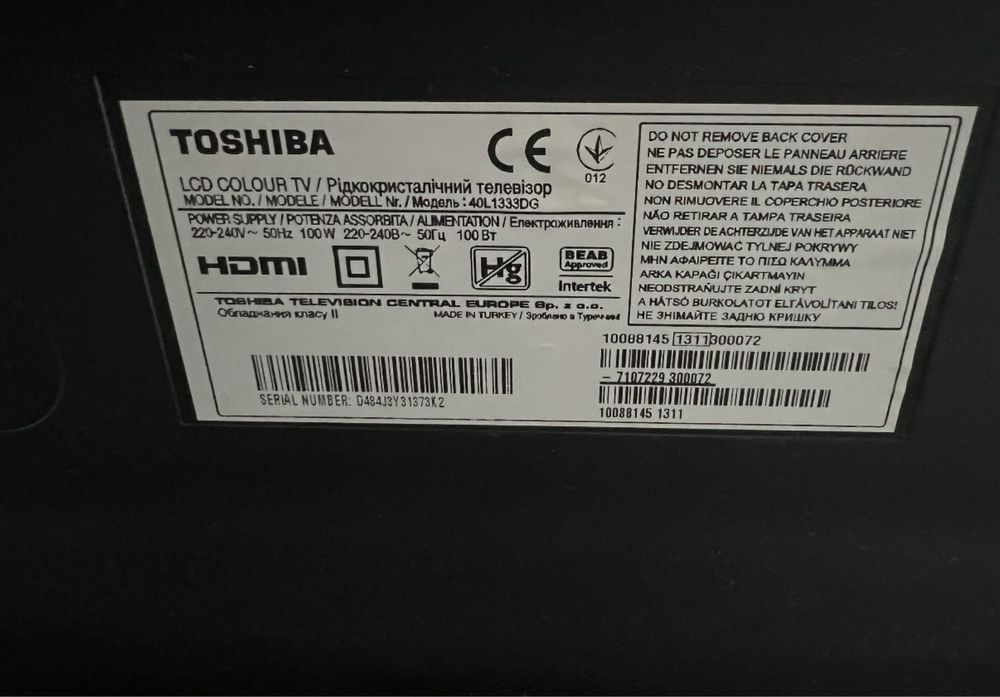 Telewizor Toshiba - USZKODZONY