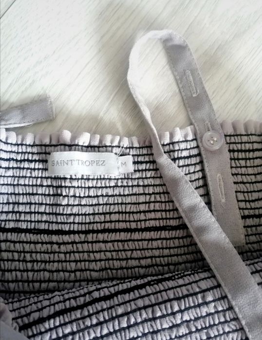 Szara srebrna bluzka Vintage rozmiar S Boho