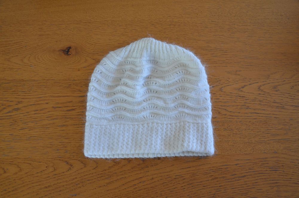 Lindex kremowa czapka angora one size
