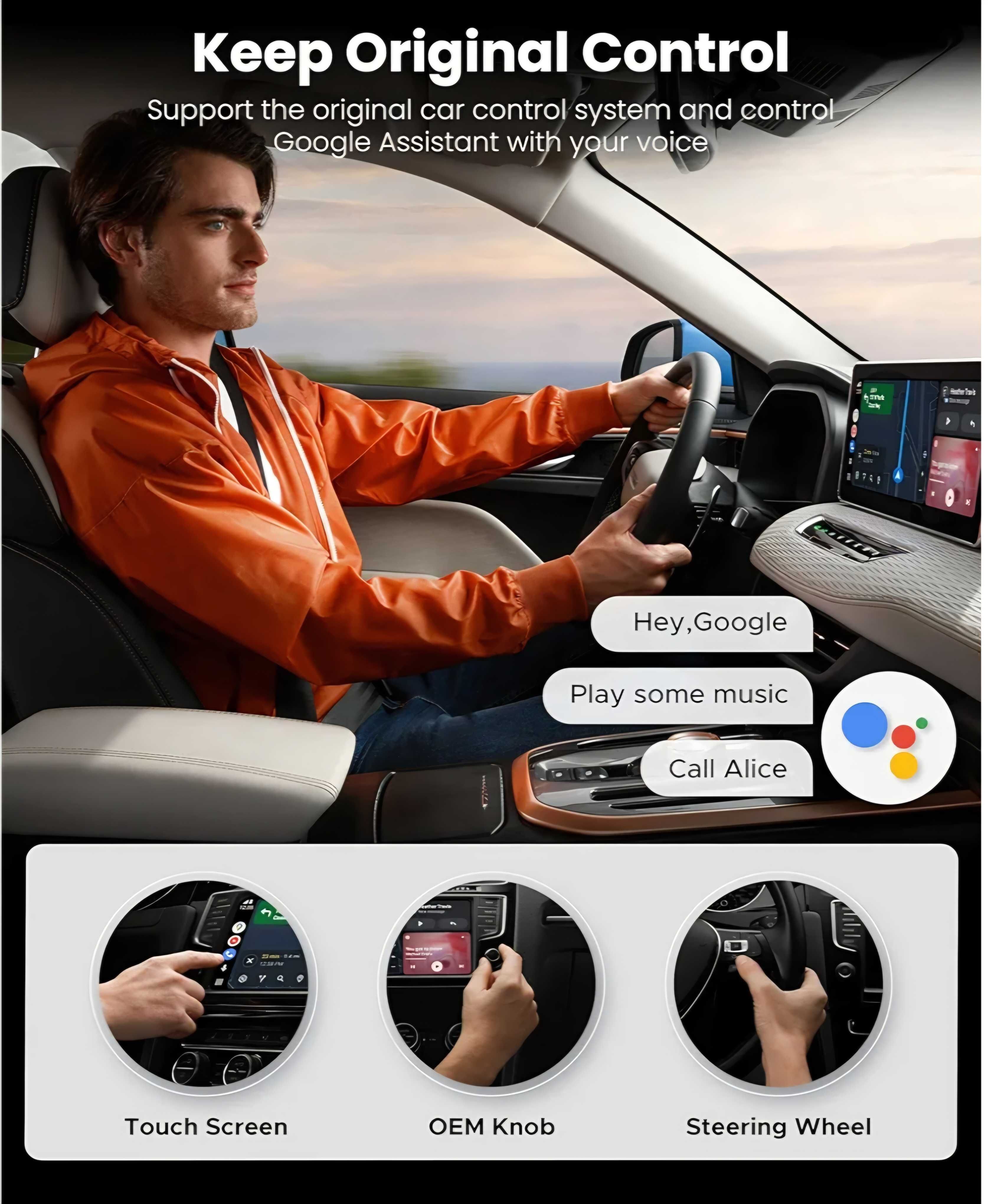 Bezprzewodowy adapter Android Auto BT WIFI NFC Cuarko AWO bez opóźnień