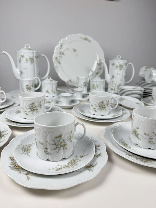 Duży serwis Rosenthal Monbijou Kwiaty - kawa herbata