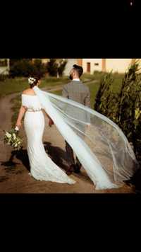 Boho koronkowa suknia ślubna