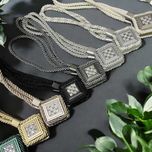 Магнитные подхваты для штор Жгут Квадрат с камнями, магниты для штор