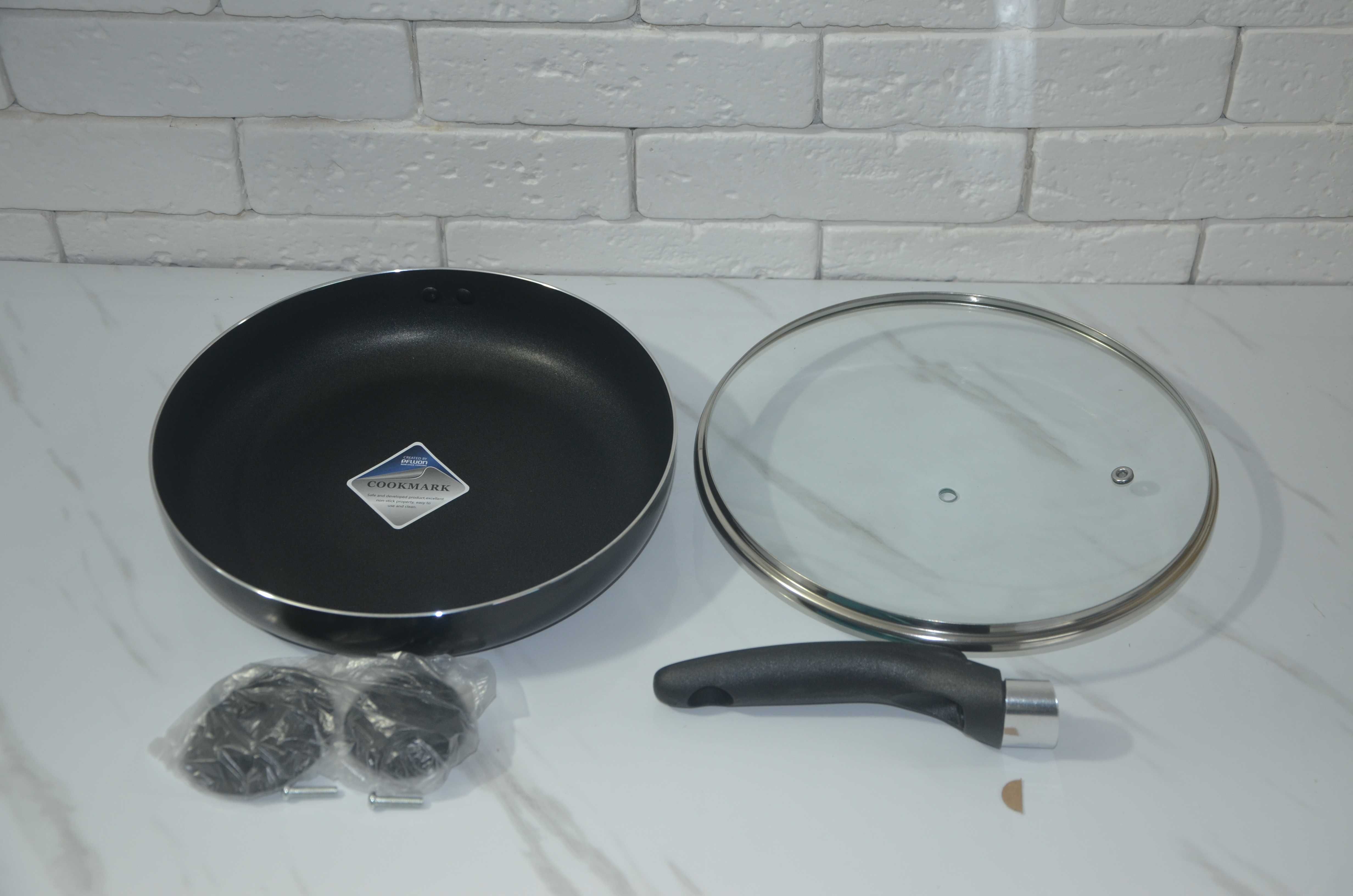 Сковорода с крышкой А-PLUS Алюминиевая тефлонов покрытие Сковорідка