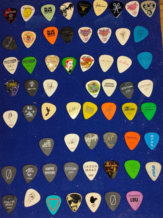 Conjunto de pahetas de guitarra raras