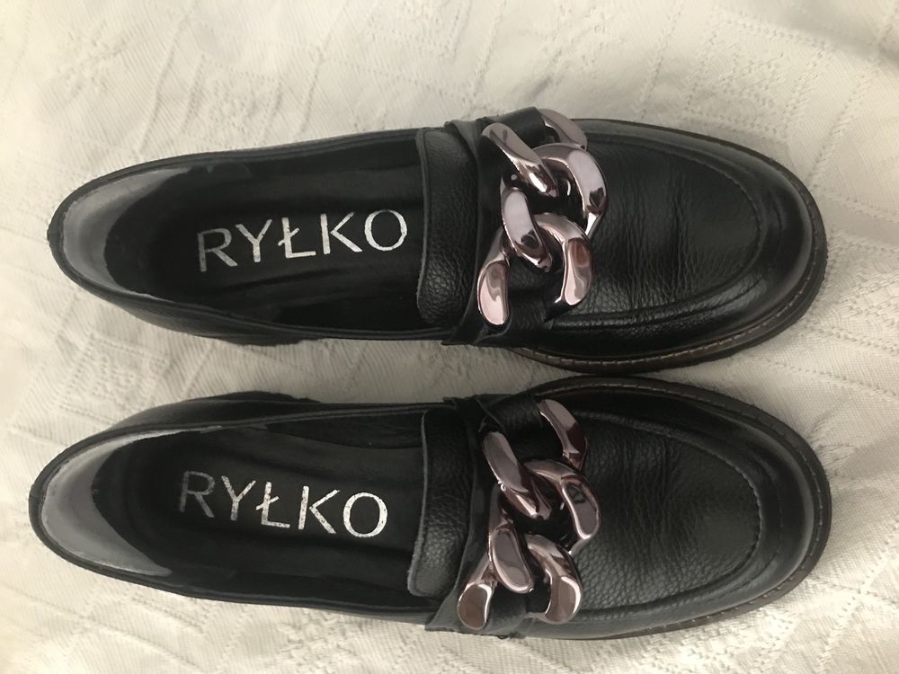 Buty mokasyny skórzane RYŁKO 38