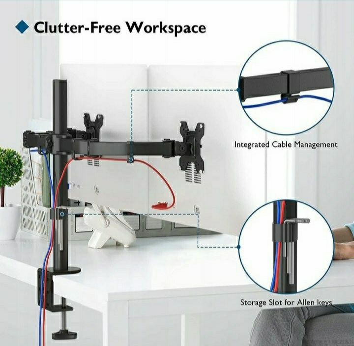 Uchwyt stojak na 2 monitory 13-27"Bontec