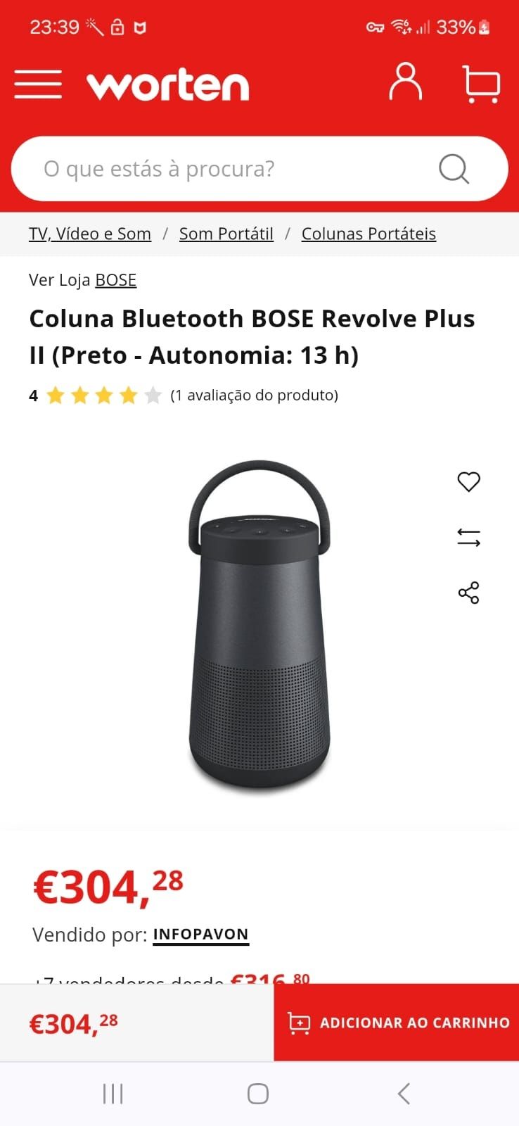 Coluna BOSE resolve plus II + Base + caixa transporte.