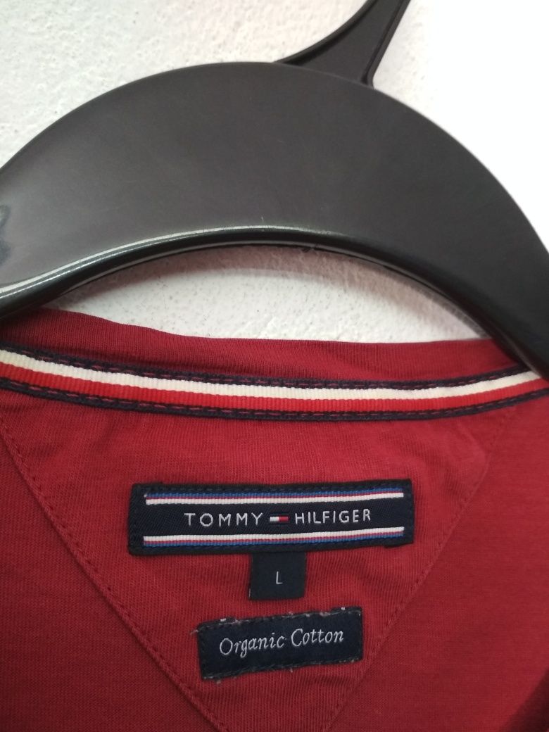 Tommy Hilfiger t-shirt koszulka burgundowa L