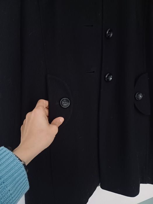 Piękny Elegancji Klasyczny Płaszcz Wełniany George XL L Unikat