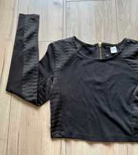 Czarny crop top S H&M damski