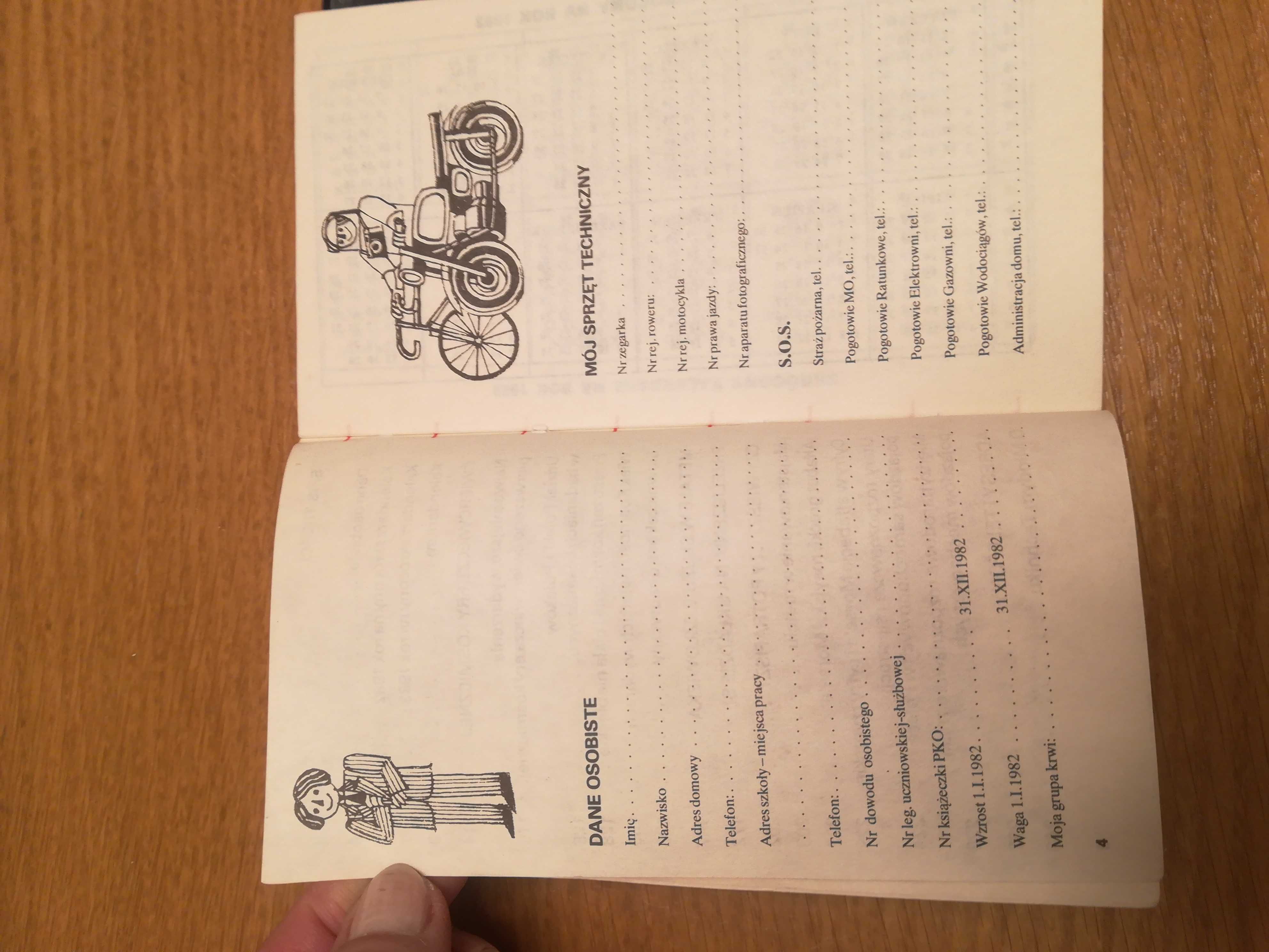 Kalendarz Młodego Technika z 1982r. PRL