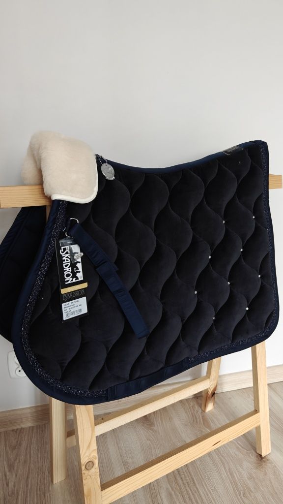 Nowy czaprak Eskadron Velvet cristal 23 futerko Navy Full Vs