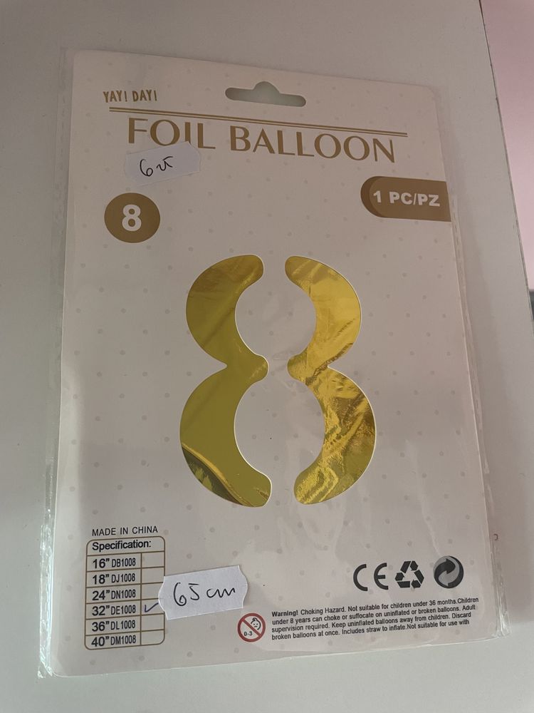 balon cyfra 8- 65 cm