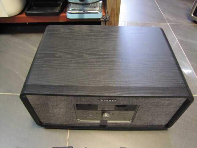 Wieża stereo gramofon CD styl retro drewno czarna Auna Bella Ann
