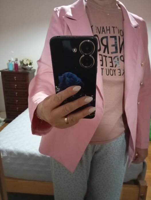 Blazer rosa para meio estação
