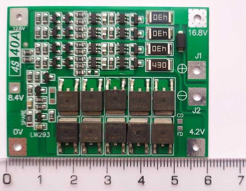 Контролер зарядки bms 4s 40A balance модуль захисту