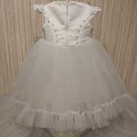 Платье Снежинки бусинки на 4-6 лет
