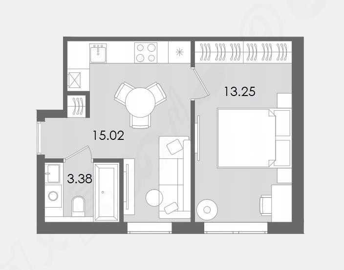 1-кімнатна квартира 31.6 м² у ЖК з охороною — готова до ремонту!