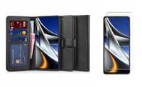 Etui Portfel Z Klapką + Szkło Hartowane Płaskie Xiaomi Poco X4 Pro 5G