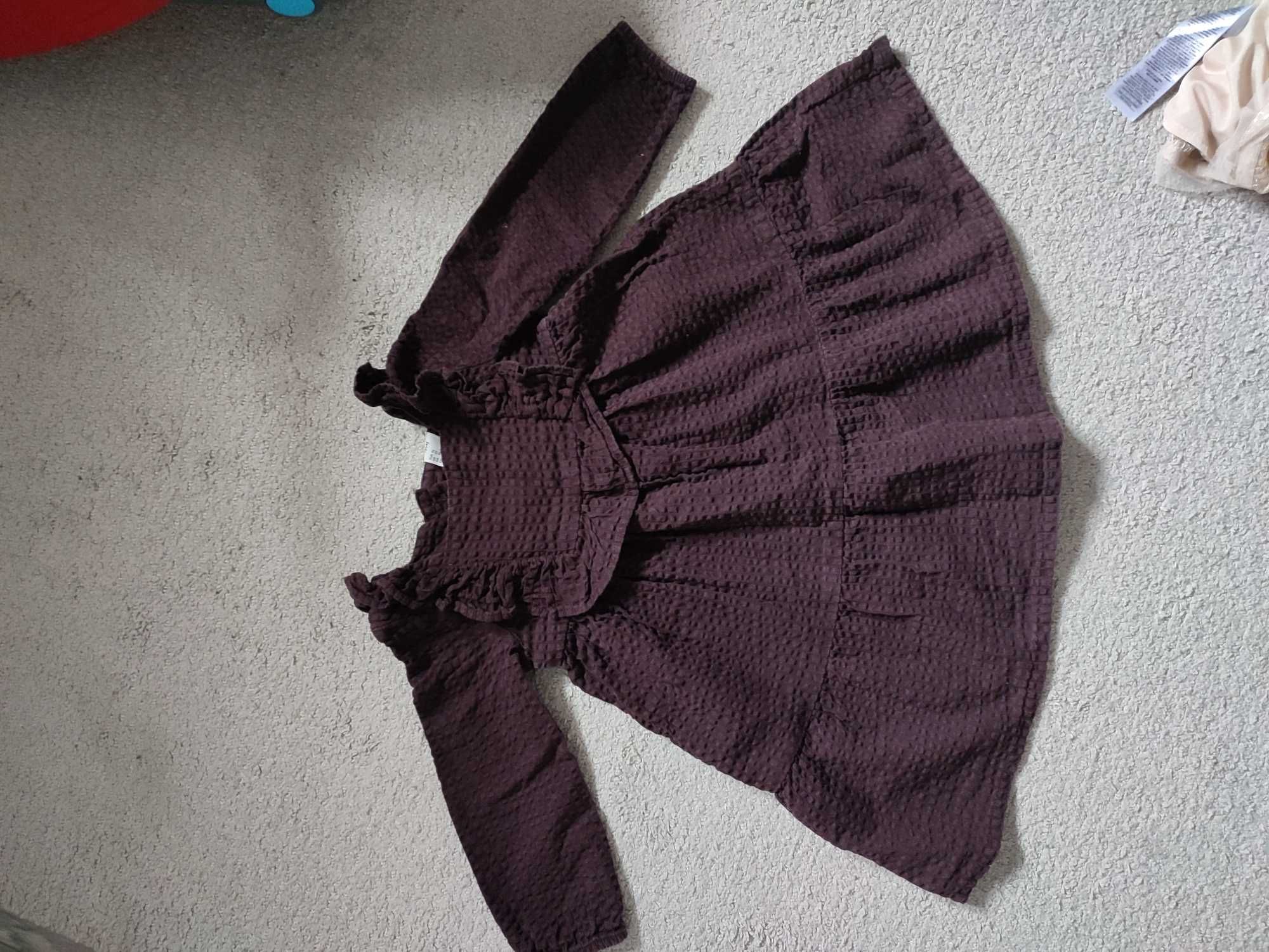 Śliczna brązowa sukienka h&m 92cm