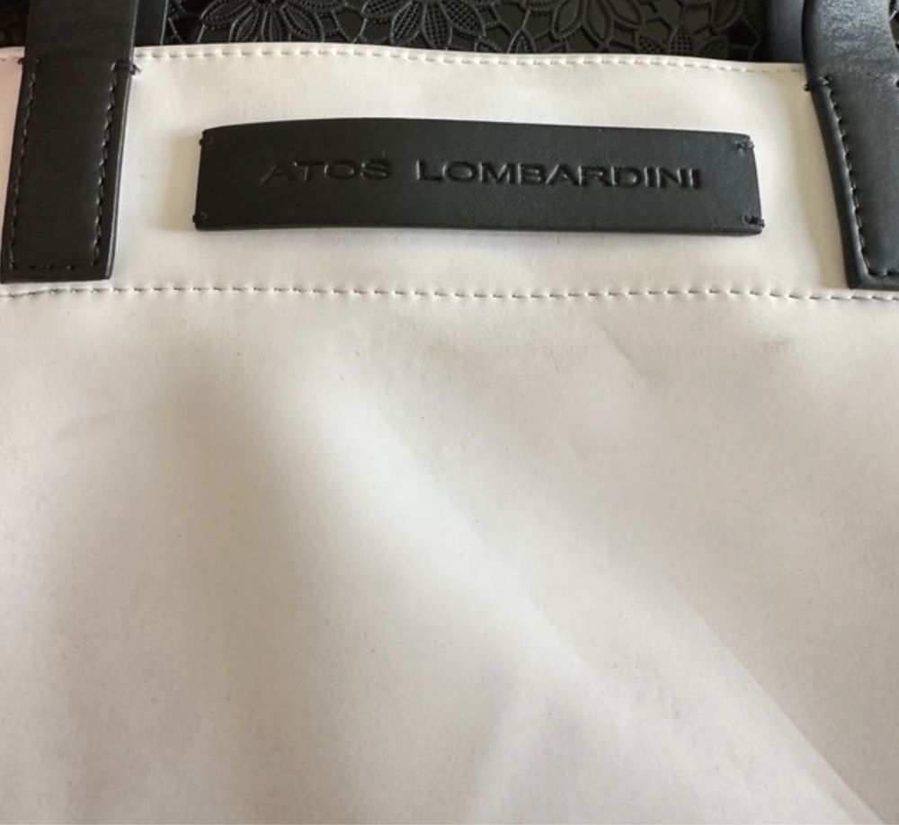 Biała torba shopper na zakupy Atos Lombardini