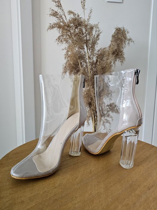 Nowe przezroczyste transparentne botki roz. 38