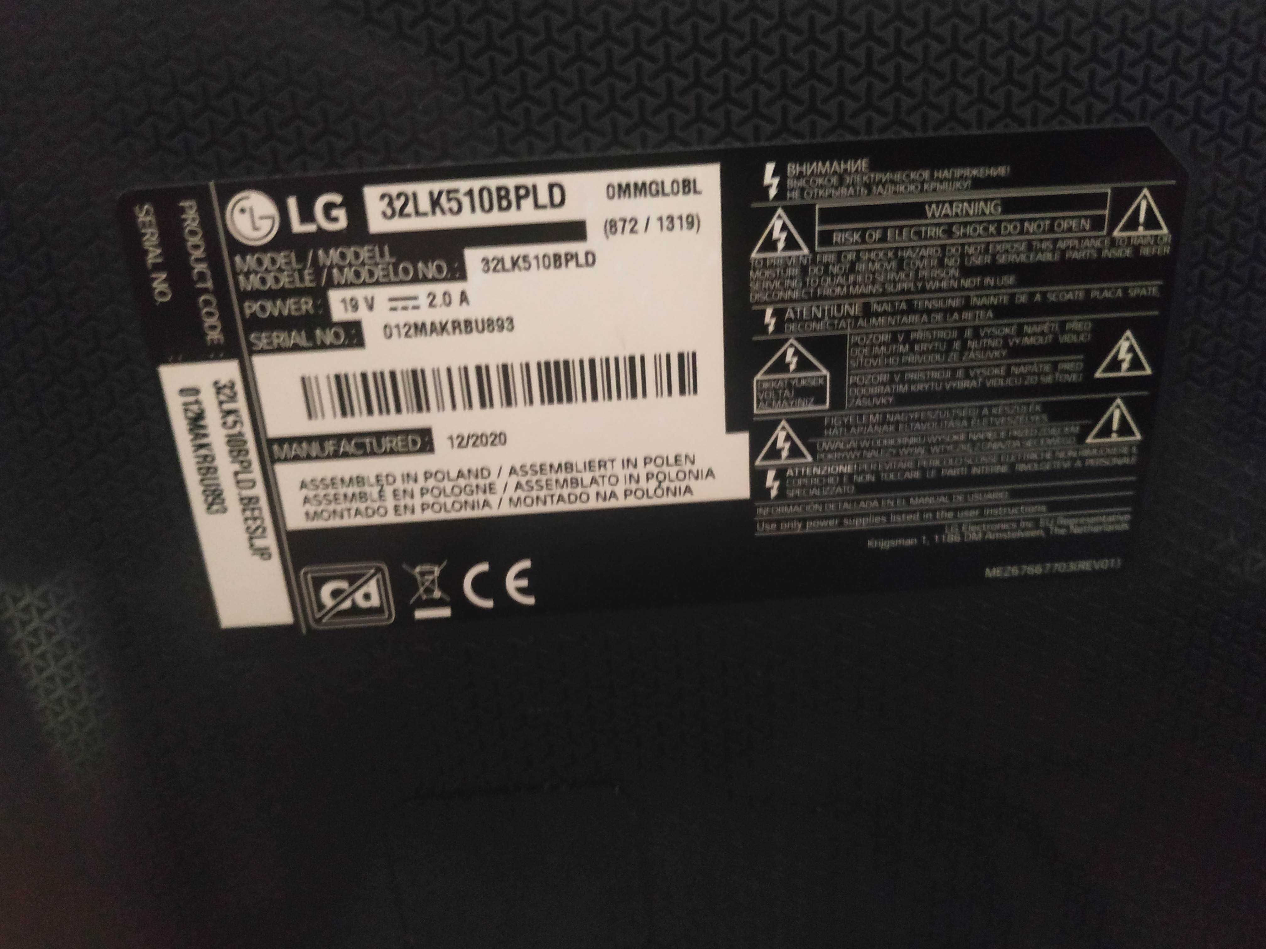 Tv 32" LG LED Dvbt2 hevc Ideał Transport