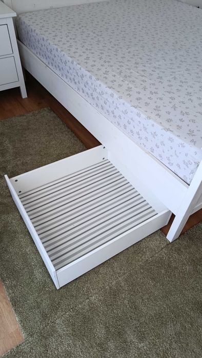 İkea Hemnes cabeceira, estrutura, ripado e 3 gavetas