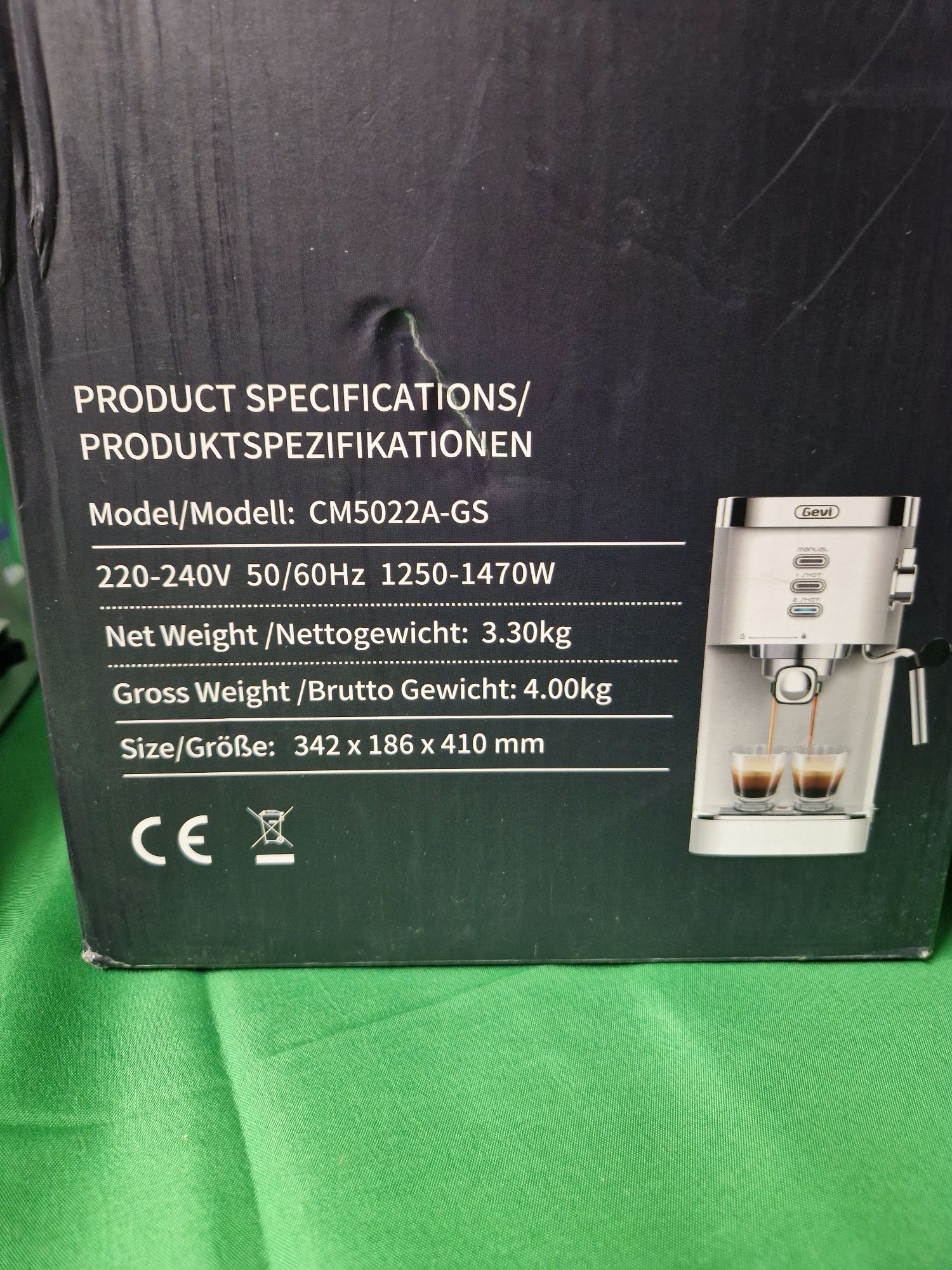 Ekspres kolbowy Gevi 2in1 smart Espresso Coffee Machine  biały