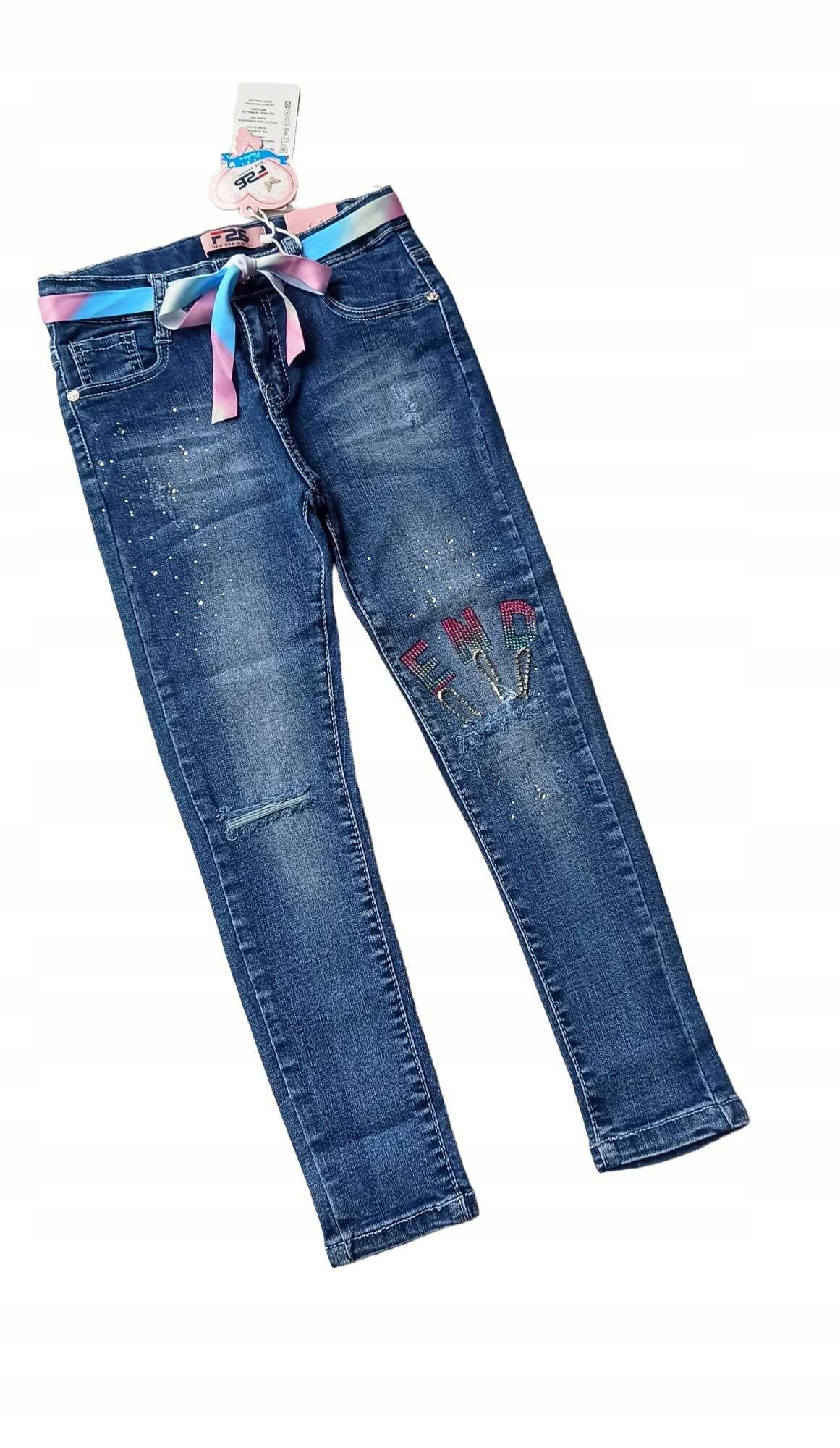 Spodnie jeans dla dziewczynki na gumce nowy 170-176