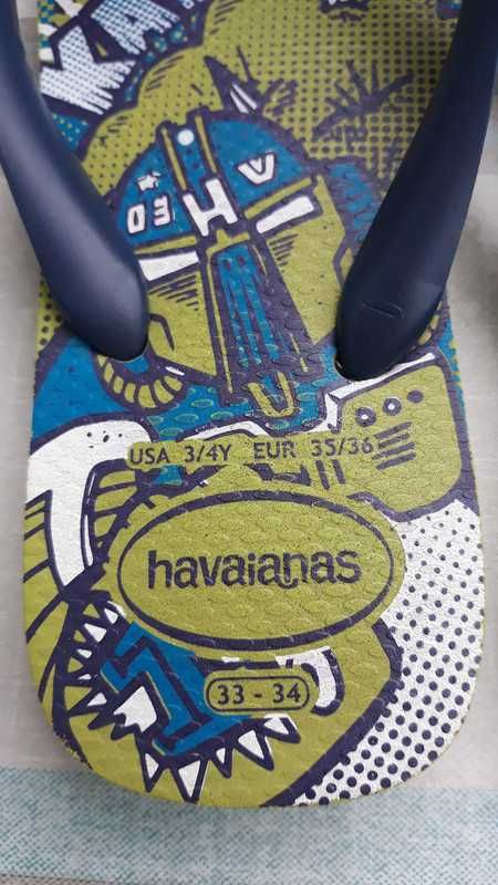Havaianas 35 i 36 japonki klapki zielone granatowe